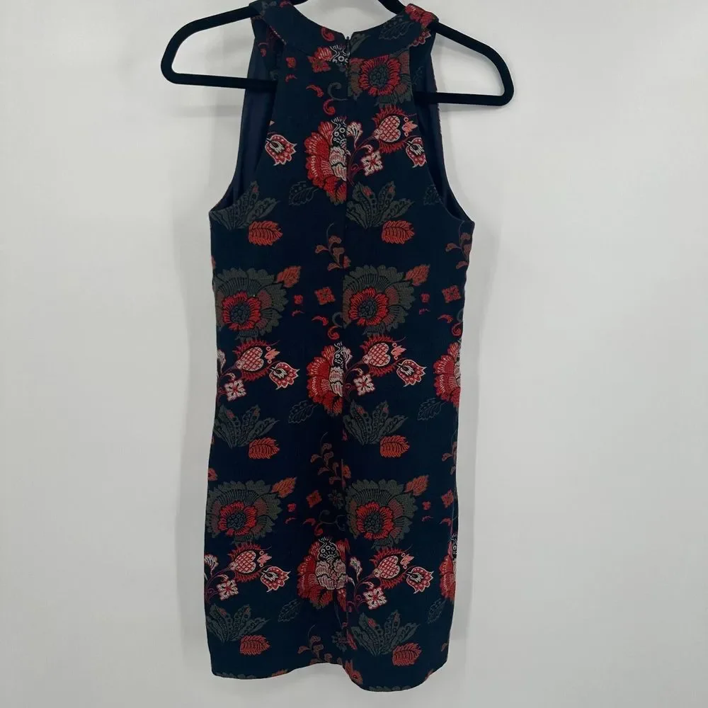 Eva Franco Cocktail Dress Women's 0 Multi Floral Pockets Back Zipper‎ Sleeveless